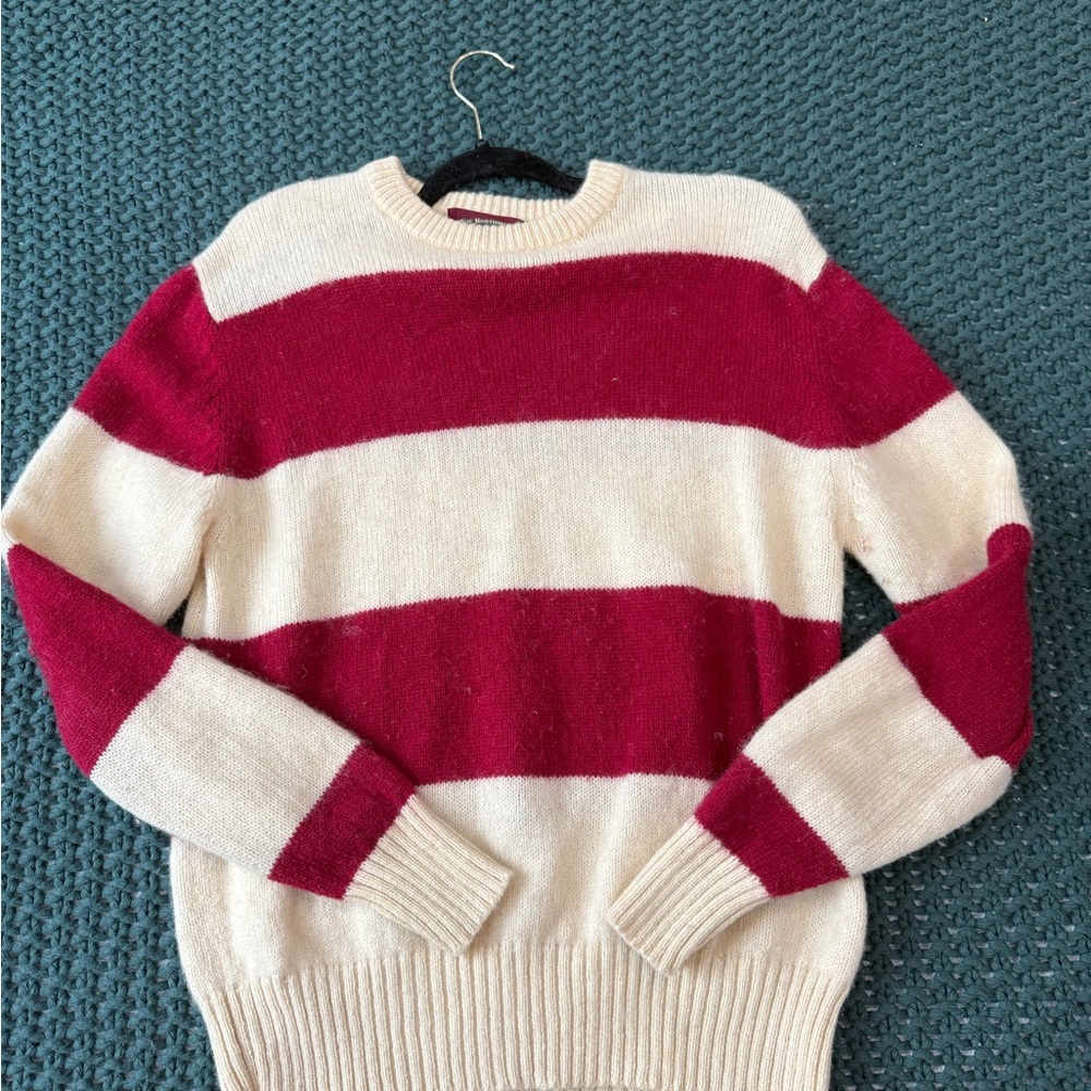 Vintage Red and Cream Striped Sweater